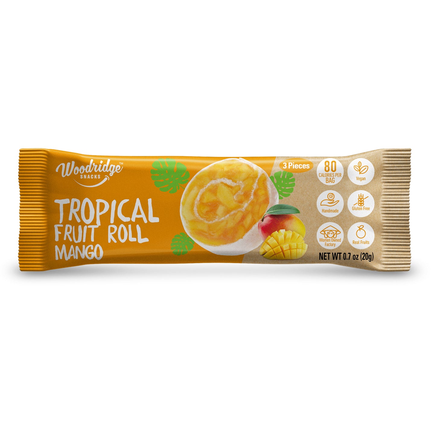 Tropical Fruit Rolls - Mango (24 Single Serve Packs in Display Box)