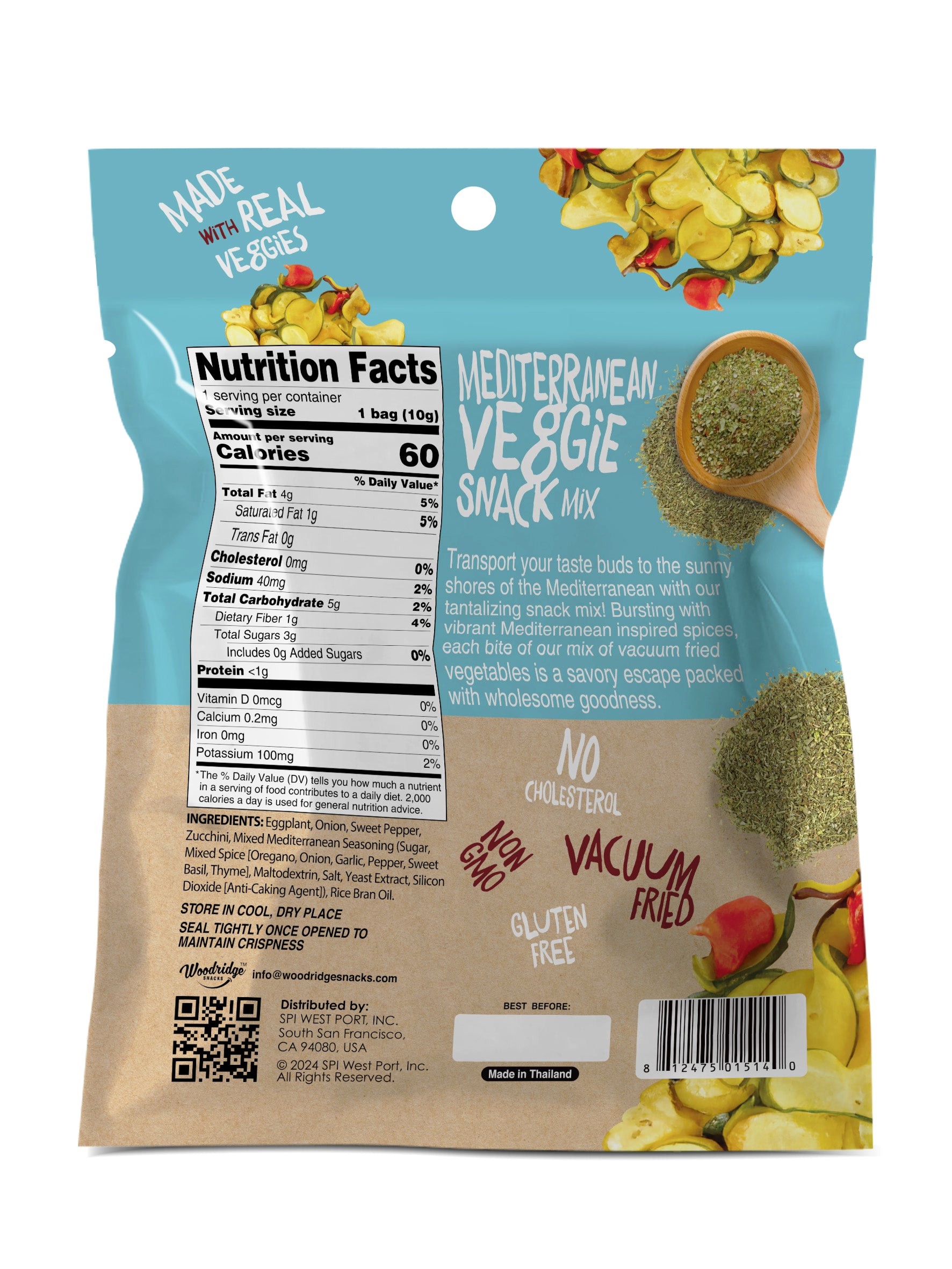 Back of packaging showing nutrient facts and barcodes