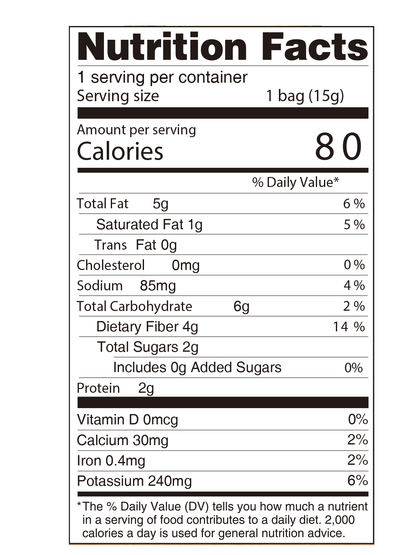 nutrition label for brussels sprouts single