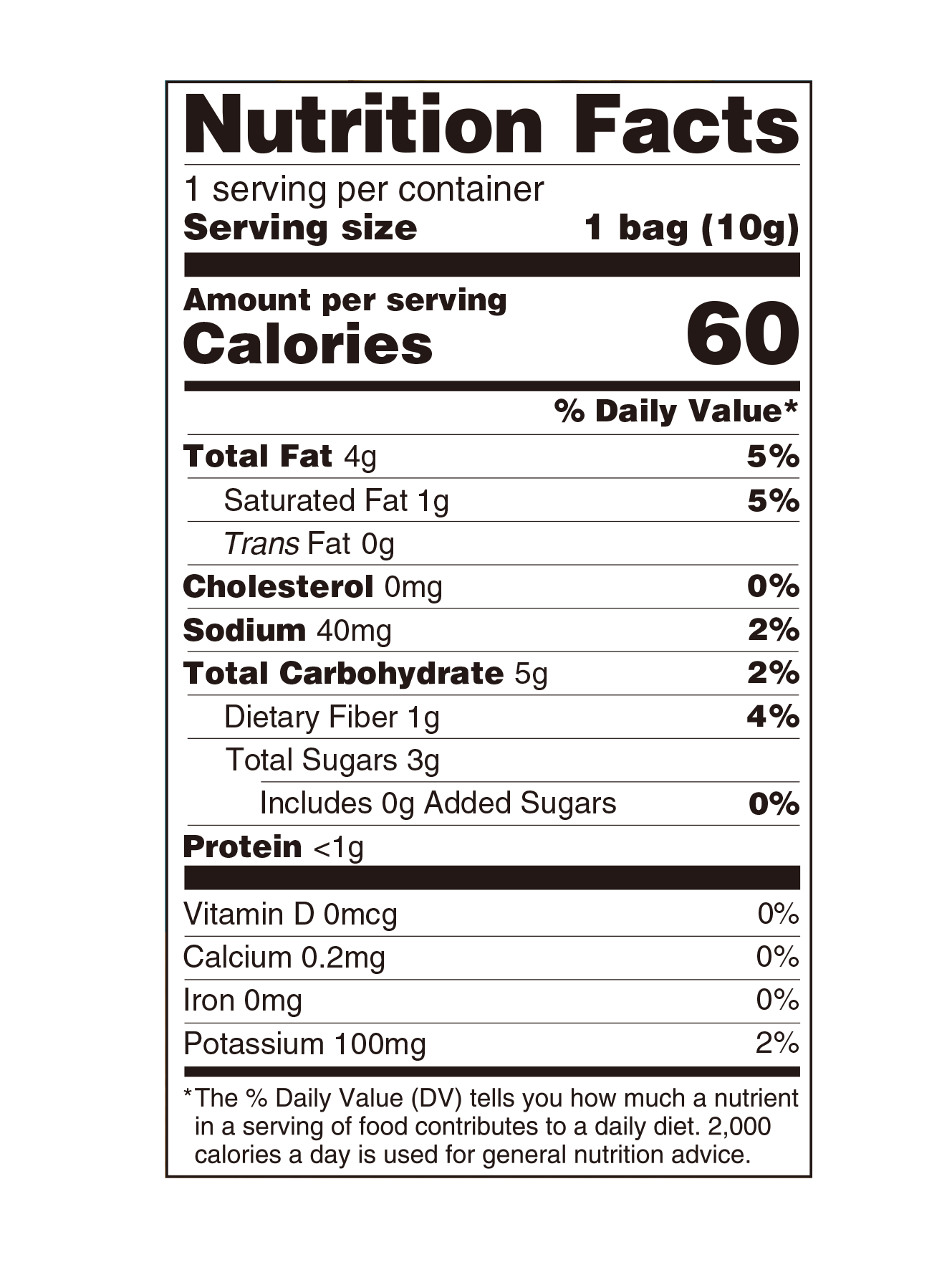 mediterranean mix single serve nutrition facts