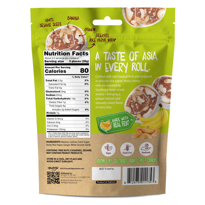 RiceCrisp Fruit Wraps - Banana Cashew Crunch (1.76 oz. / 50g Bags)