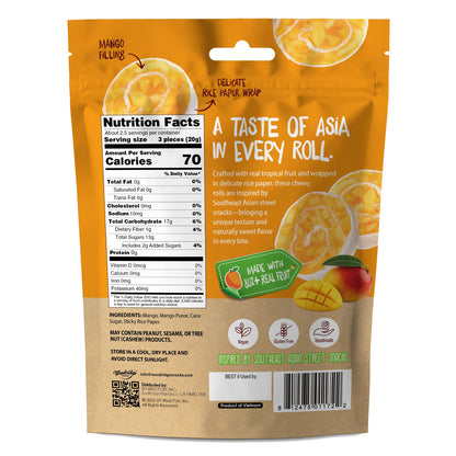 RiceCrisp Fruit Wraps – Mango (1.76 oz / 50g Bags)