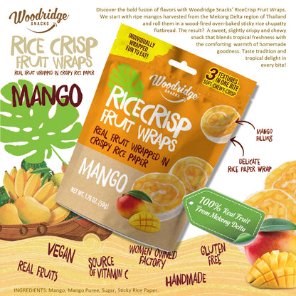 RiceCrisp Fruit Wraps – Mango (1.76 oz / 50g Bags)