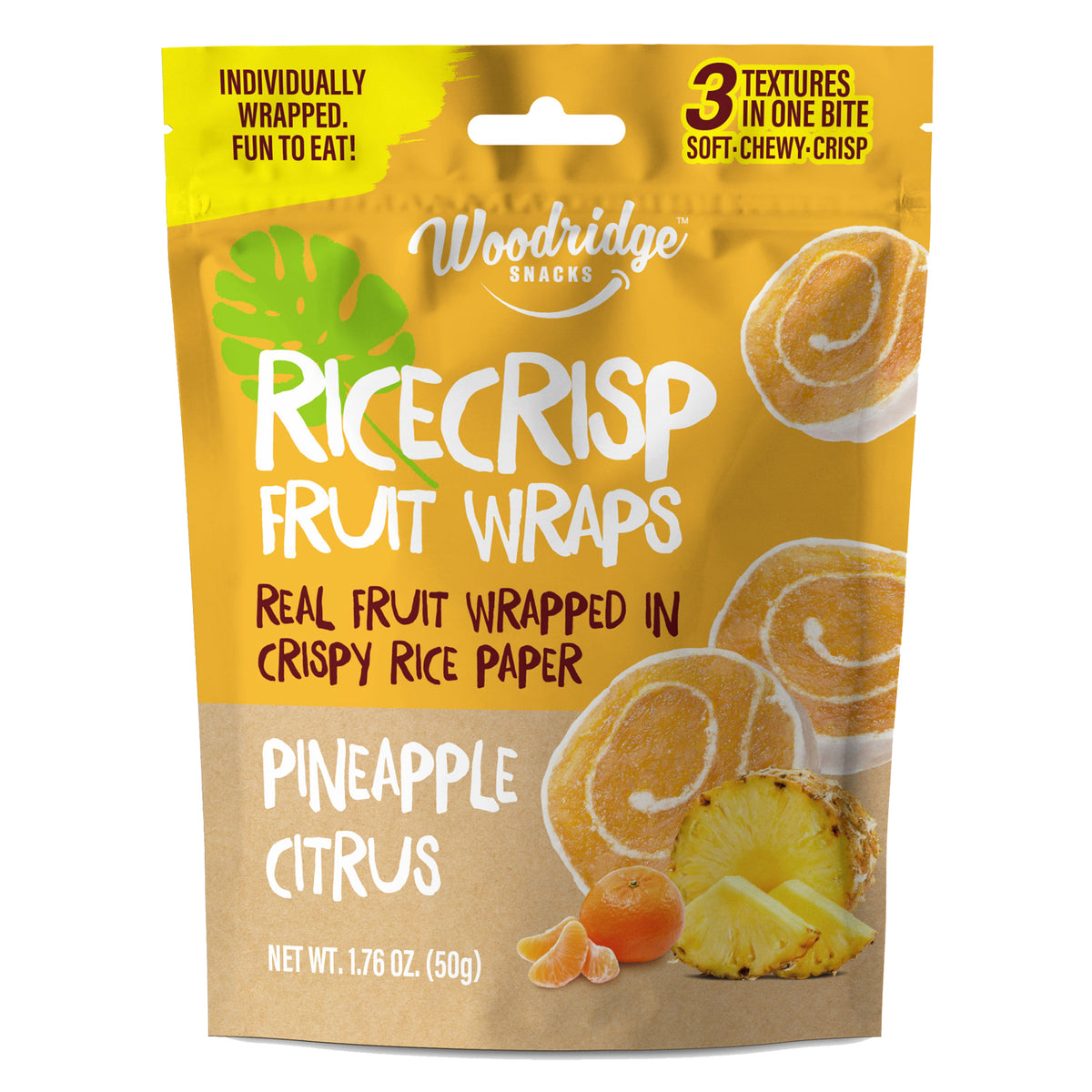 RiceCrisp Fruit Wraps – Pineapple Citrus (1.76 oz / 50g Bags)