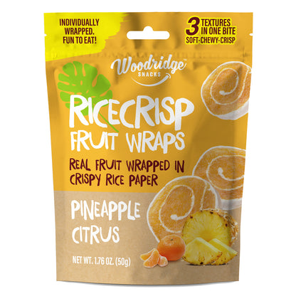 RiceCrisp Fruit Wraps – Pineapple Citrus (1.76 oz / 50g Bags)