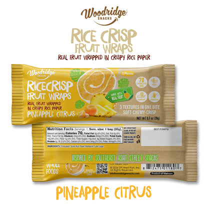 RiceCrisp Fruit Wraps – Pineapple Citrus | 80-ct 0.7 oz (20g) Single Serve Packs