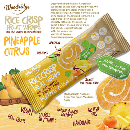 RiceCrisp Fruit Wraps – Pineapple Citrus | 80-ct 0.7 oz (20g) Single Serve Packs