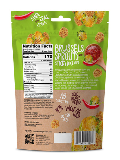 back of brussels sprouts packaging with nutrient facts 30 grams 