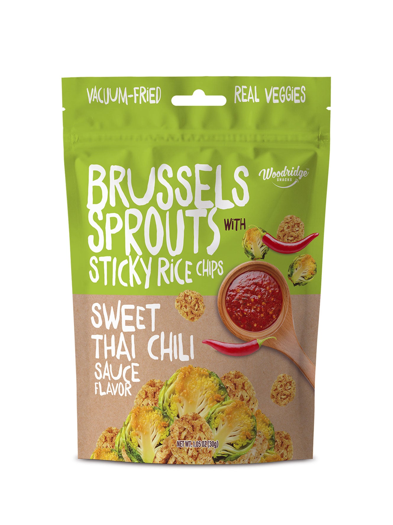 front of green brussels sprouts packaging 30 grams 