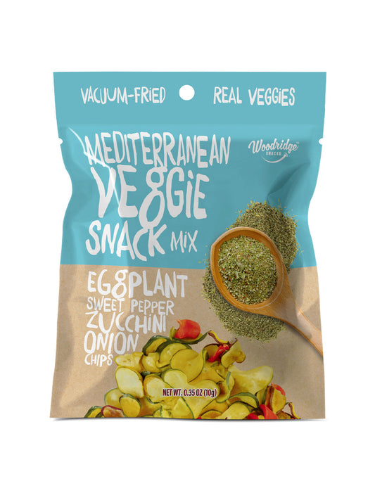 vacuum packed veggie chips in blue packaging 